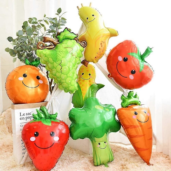 Andre Have Dekorative 8 stk. Frugt Grøntsags Aluminium Folie Balloner til Fest Dekoration Frugt Fødselsdag Aluminium Folie Helium Ballon til Sommerfest
