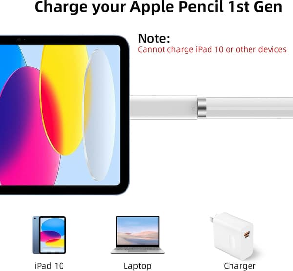 2025 Seneste Model USB C Penneadapter til Apple Pencil 1. Generation Han USB C til Lightning Opladeradapter Stik Bluetooth-parring fo