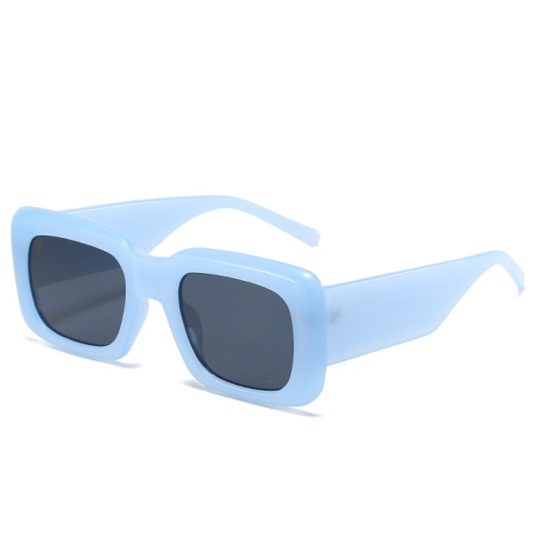 Rektangulære solbriller til mænd og kvinder Modesolbriller UV 400 beskyttelsesbrillebriller (blå)