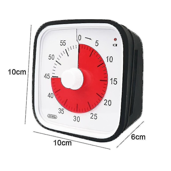 Visuell nedtellingstimer, Oversize klasserom visuell timer for barn og voksne, holdbar mekanisk kjøkkentimer klokke