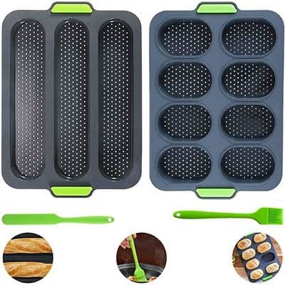 Muffinsformer - MARSEE - Baguette Bakeform - Non-stick Silikon - Grå - Matkvalitets Resin