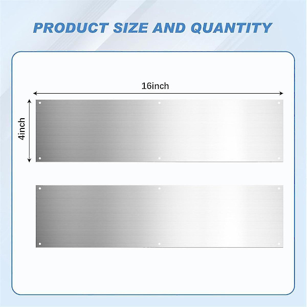 2 stk. dørsparkplade sparkplader til udvendige døre aluminium sparkplade til døre dekor undgå t