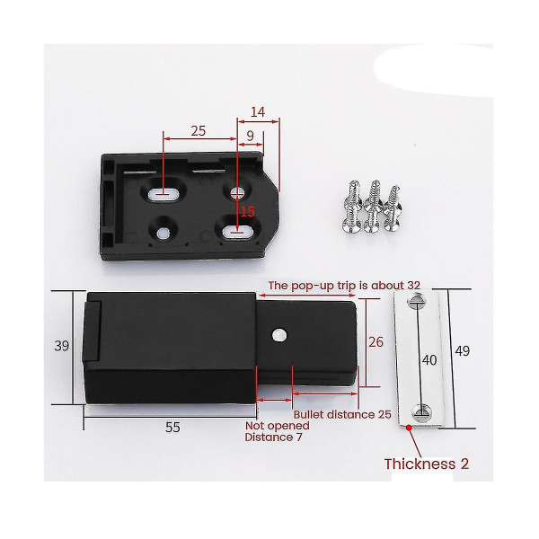 Raskaaseen käyttöön työnnettävä kaappilaitteisto 8 kpl magneettinen työntösalpa ja lukko oven kosketussalvoihin Rv C Wigslar
