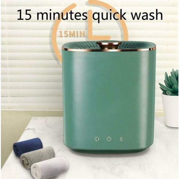 Bærbar Mini Vaskemaskin og Wringer Undertøy Slitesterk Energieffektiv Vaskemaskin - Grønn