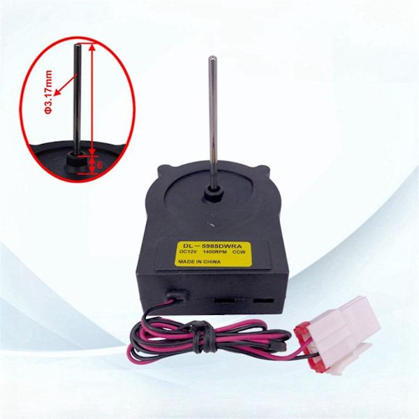 Jääkaapin jäähdytystuulettimen moottori DL-5985DWRA DV12V 1400RPM Jääkaapin jäähdyttimen pakastimen osat