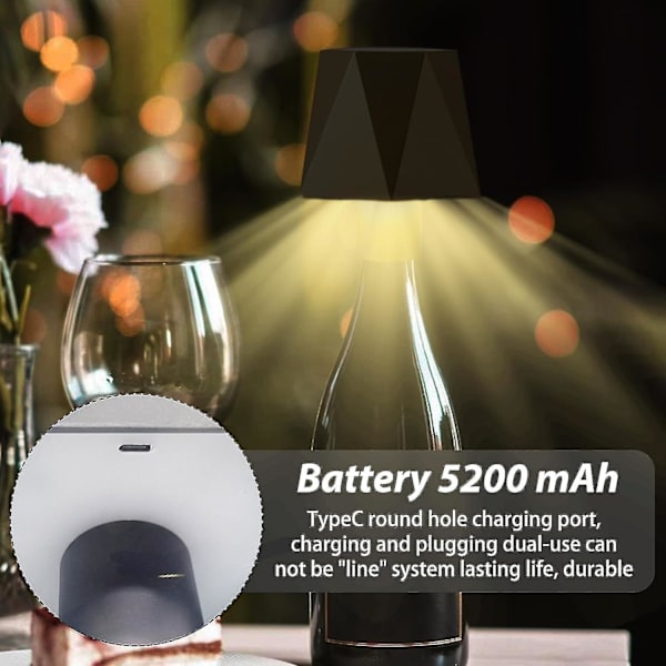 Vinflaskelampor Led Vinflaskelampa Sladdlös Uppladdningsbar Bordslampa Touch Dimbar Touch Sänglampa Vattentät Flasklampa Touch Control Bedsi