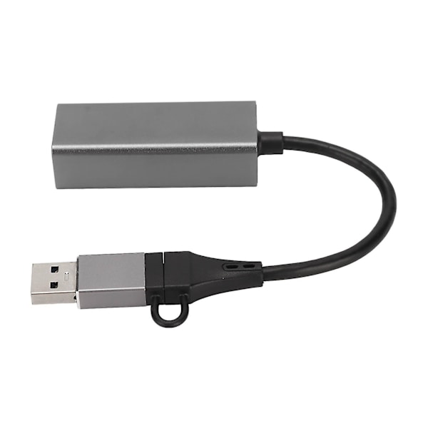 USB C til RJ45-adapter, sølvgrå USB til Ethernet RJ45-adapter for bærbare PC-er, støtter 10/100/1000 Mbps, stabil brikke