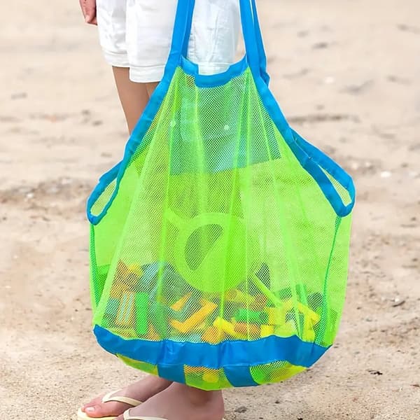 Mesh Strandleksaker Väska Extra Stora Strandväskor Och Kassar Sand Tote Väska Förvaringsväskor