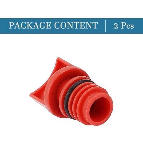2 stk. luftkompressor oljehette plastskall 18 mm utvendig gjengediameter rød