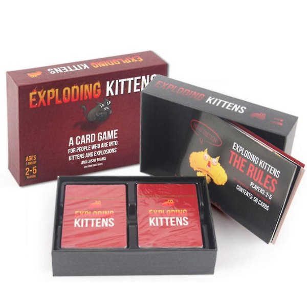 Exploding Kitten Card Game - Familievennlig tidsfordriv og festspill - Flerfarget