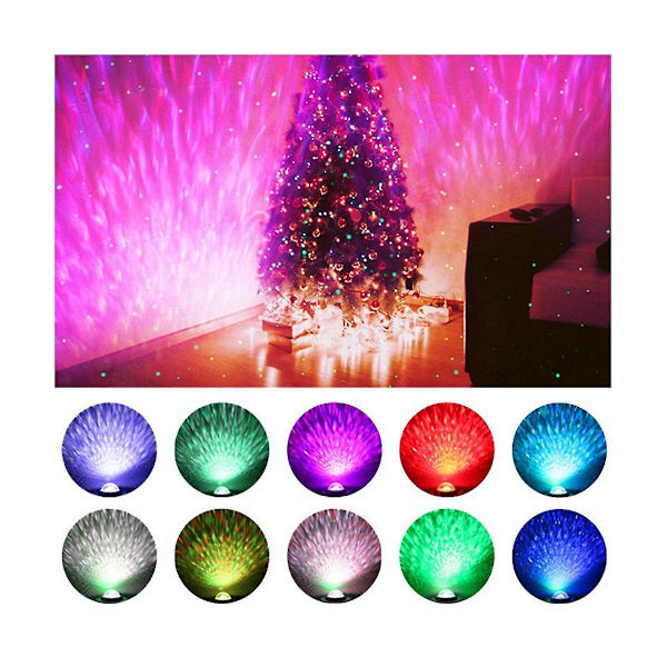 Stjerneprojektorlampe Usb Bluetooth Musikk Atmosfærelampe Gypsophila Flerfarget Vannmønster Led Ni