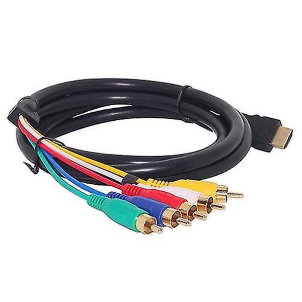 1,5 m HDMI-kompatibel hann til 5-RCA RGB Audio Video AV Komponent Konverteringskabel Gullbelagt Da-hy