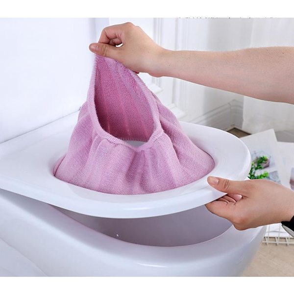 36*44cm Vaaleanpunainen WC-istuimen kansi, sopii kaikenlaisiin WC-renkaisiin, 1 kpl