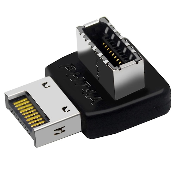 Datormoderkort Typ-E USB 3.1 Typ-E Gränssnitt 90 Graders Styrning Armbåge Front Typ-C Installerad Adapter(PH74A)