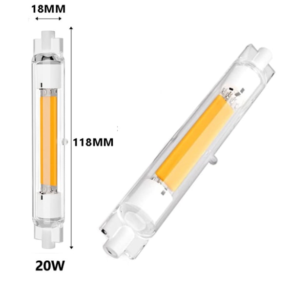 Meget dæmpbar og flimmerfri R7S horisontal plug-in lampe dobbeltendet lamperør-118 mm, 220V, 2 stk.