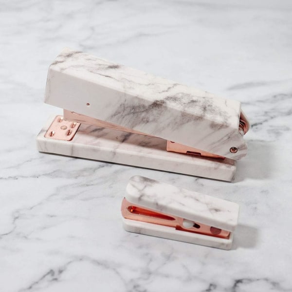 Marmor Mini Klammerborttagningsmedel Kontorspapper Skrivbord Tillbehör Present (roséguld, 1 st)