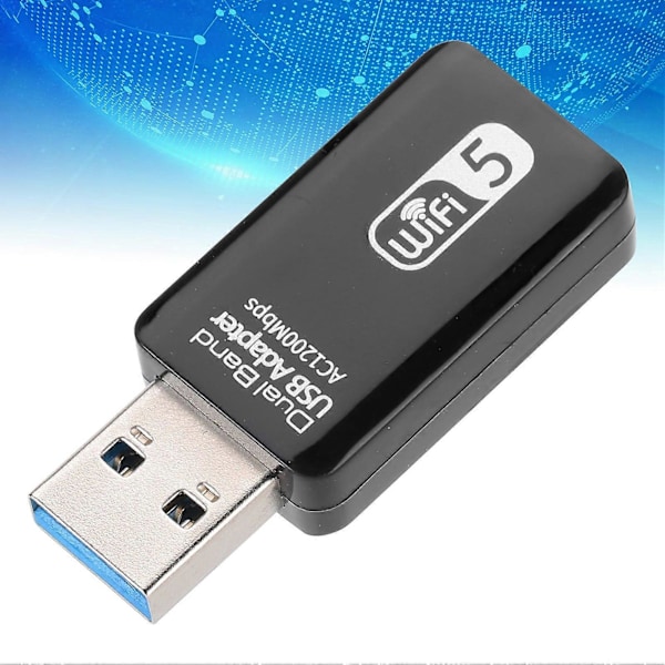 Dual Band USB Adapter WIFI5 AC1200Mbps 2.4GHz 5.8GHz Trådløst Netværkskort USB3.0 Interface
