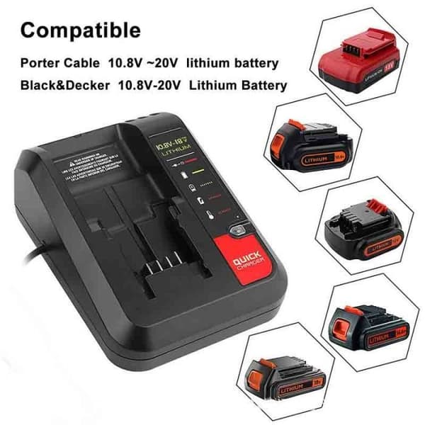 18V litiumakkulaturi Black & Decker Porter Cable Stanley -laitteille