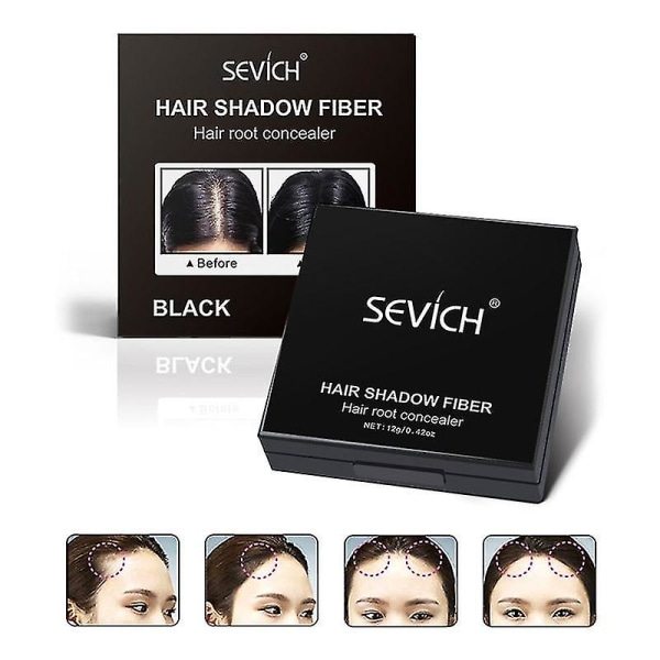 Sevich 3colors Hairline Powder Vandtæt mørkebrun Langtidsholdbar hårskyggepulver 12g