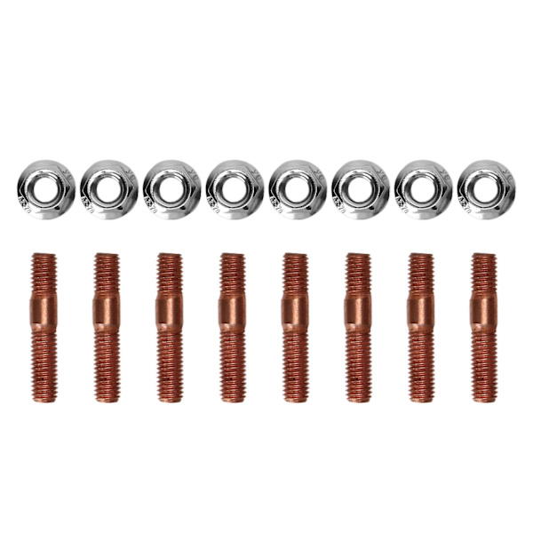 M8 1,25 gevind Turbo Studs Kit - 8mm Højtryksbestandig udstødningsmanifold Stud Bolt Nut Hardware (8 stk.)