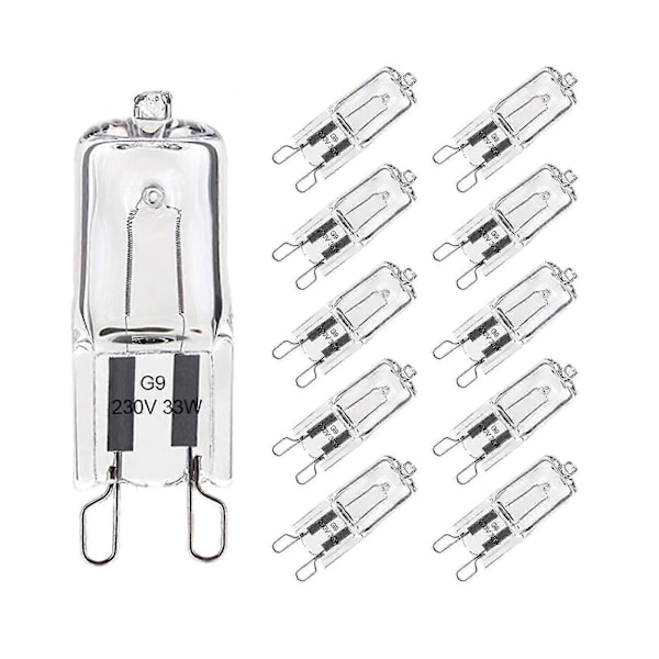 Parti med 10 G9 Glödlampor 33w Varmvit, Halogen G9 För Ugn Tål 300c, G9 Filamentkapsel Glödlampor 420lm 230v