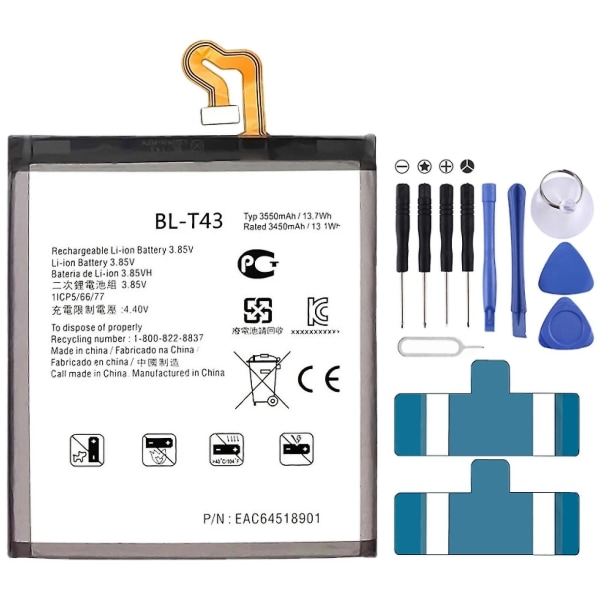Bl-t43 3550mah kompatibel Lg G8s Thinq Li-polymer batteribyte