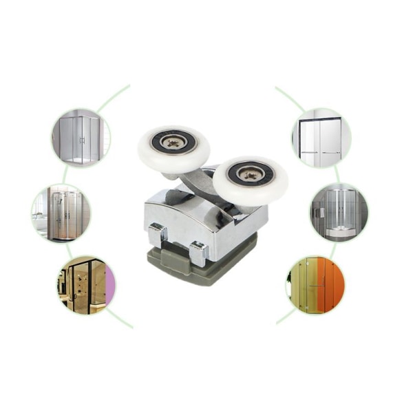 4st galvaniserad aluminiumlegering studshjul för badrumsglasdörr övre/nedre hjul