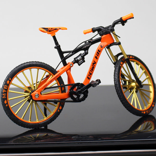 Cykelmodell prydnader realistisk form legering downhill mountainbike metall leksak orange Orange