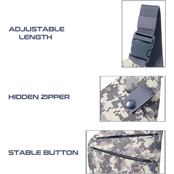 Taljetasker til mænd Brysttasker Messenger-tasker Bærbare rygsække (camouflage)