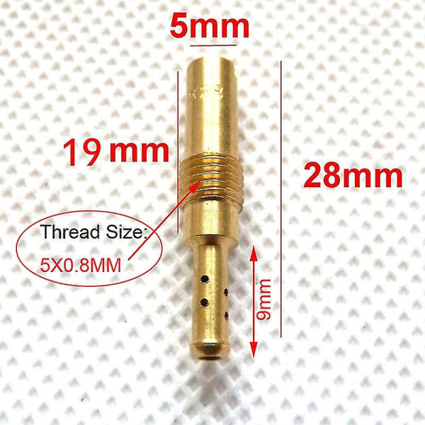 Pakke med 10 stk. Pilot Jet M5 5mm langsom tomgangsdyser M5x0.8mm gevind til Keihin Pz19 karburator injektor dyse