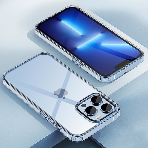 1 paket kompatibel med Iphone 13 Pro Max case Klart, stötsäkert skyddande phone case för Iphone 13 Pro Max 6,7 tum 2021 (klargrå)