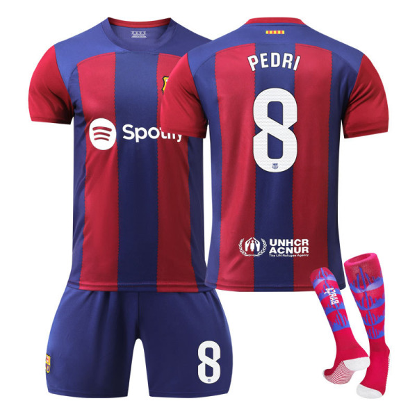 2324 Barcelona hjemmebanetrøje børns studerende voksen træningstøj sportsdragt mænd og kvinders fodbolduniform NO.8 16