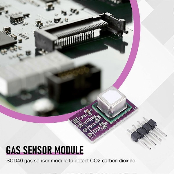 SCD40 Gas Sensor Modul Detekterar CO2 Koldioxid Temperatur och Luftfuktighet 2 i 1 Sensor