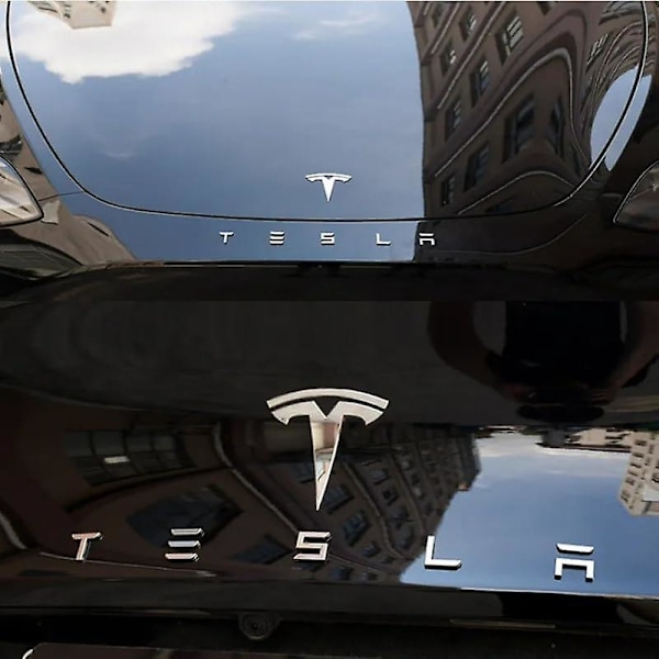 Selvklebende og individuelle 3D bagasjeromsdekorasjonsbokstaver: Tesla-kompatibel med Tesla-modeller: X, Y, S og 3 (svart)