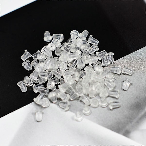 600 Stycken Öronstift Backar Stoppare i Gummiplast