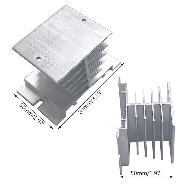 Aluminium Kylare SSR Dissipation för Enfas Solid State Relä 10A-40A