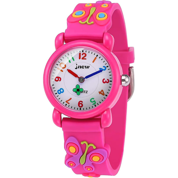 Watch, 3d sarjakuva analoginen watch, watch pojille ja tytöille, 30 m vedenpitävä watch(vaaleanpunainen)