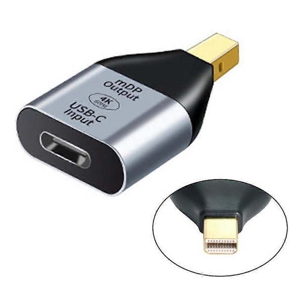 UC-012-MDP USB-C Hunn til Mini DisplayPort Hann HDTV 4K/60Hz 1080P Adapter for Nettbrett/Telefon/Laptop