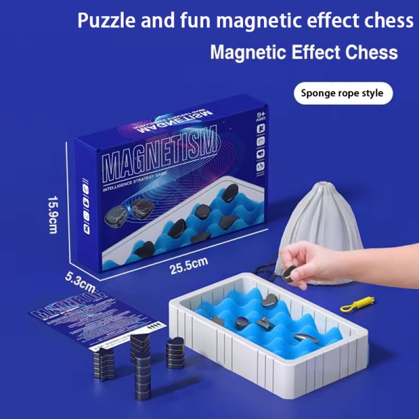 Magnetisk schackspel, roligt bordsmagnetspel pusselstrategispel, magnetiskt brädspel Familjebrädspel Julklapp för barn Vuxna (YX)