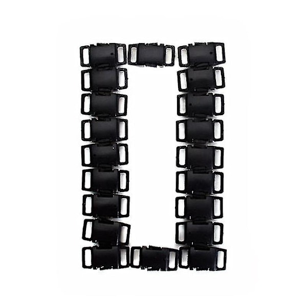 50 stk. Holdbare Hårde Plastik Siden Frigivelse Spænder Til Webbing / Hundekrave / Paracord Armbånd (sort)