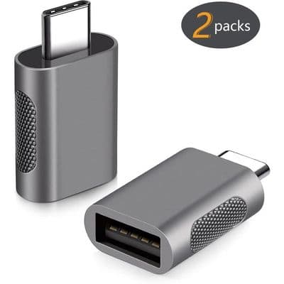 USB C til USB OTG-adapter, USB 3 til 3.0-adapter, kompatibel med MacBook, Microsoft Surface Go og andre enheter (2 stk)
