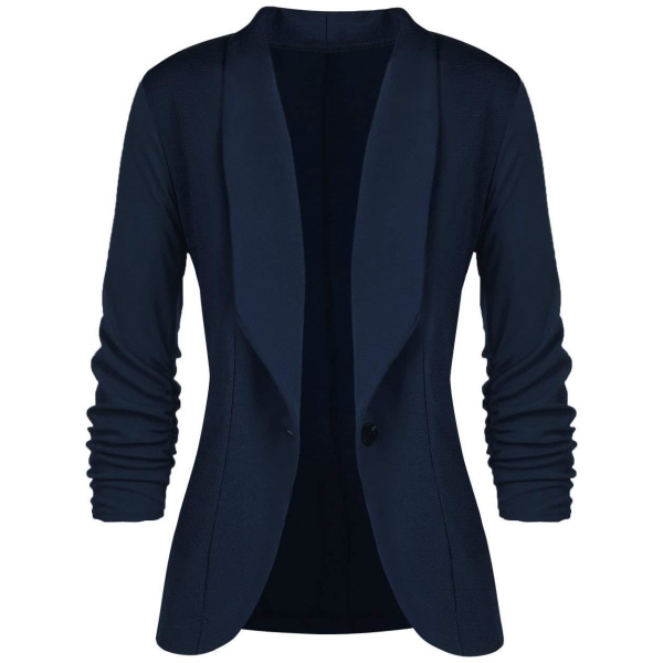 Blazer Jersey Lapel Langærmet Fit Kort Blazer til kvinder XXXL