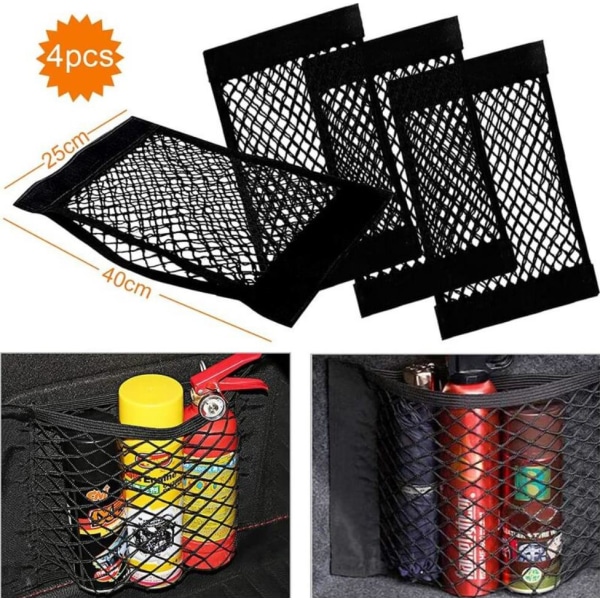 Nettholder for brannslukker i mesh til bil - 25*40 cm, 4 stk.