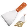 Teppanyaki trekantet stekespade i rustfritt stål, stekespade, multifunksjonell biffspade 21,7 * 10 cm