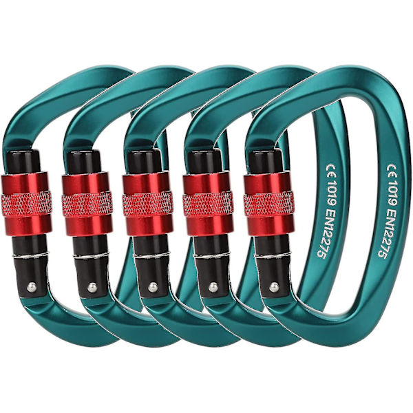 Paliston 25kN klatrekarabiner Låsekarabiner D-formet karabiner