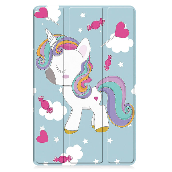 Samsung Galaxy Tab A9 Plus 11\" 2023 Etui, Slank Stativ Hard Back Shell Beskyttende Smart Cover Med Auto Sleep Wake Funksjon, Enhjørning