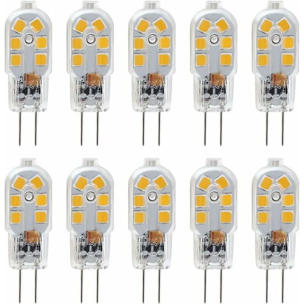 G4 LED-lampor 12V, 1W Motsvarar 10W halogen, ej dimbar, paket med 10
