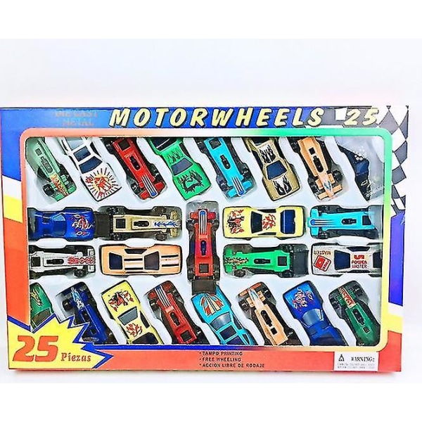 25 stk Metal Die Cast Barnebiler Gavesett Xmas F1 Racing Vehicle Barn leketøy