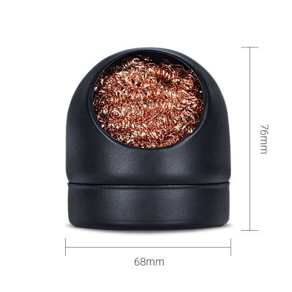 Lödkolvspetsmunstycksrengörare Rengöringsboll Snabb avlödning Lödmunstycksrengöringssäte - Svart, 76*68mm, 1st