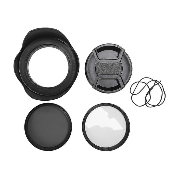 UV Filter Kit 58mm Til 700d 100d 600d 1200d Modlysblænde Objektivdæksel